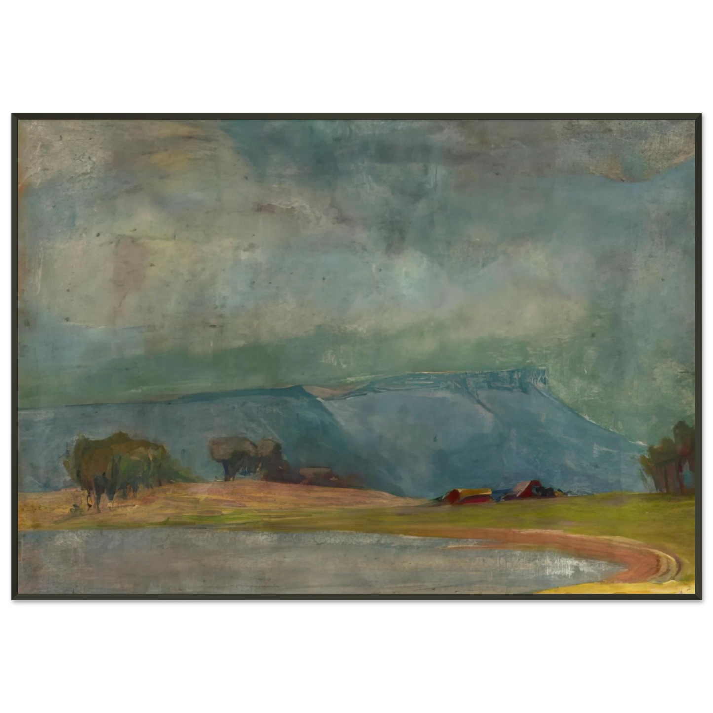 Xavier Martinez Dodge Ranch Tonalism Framed Art Print - Aluminum Frame - 21x29.7 cm / 8x12"