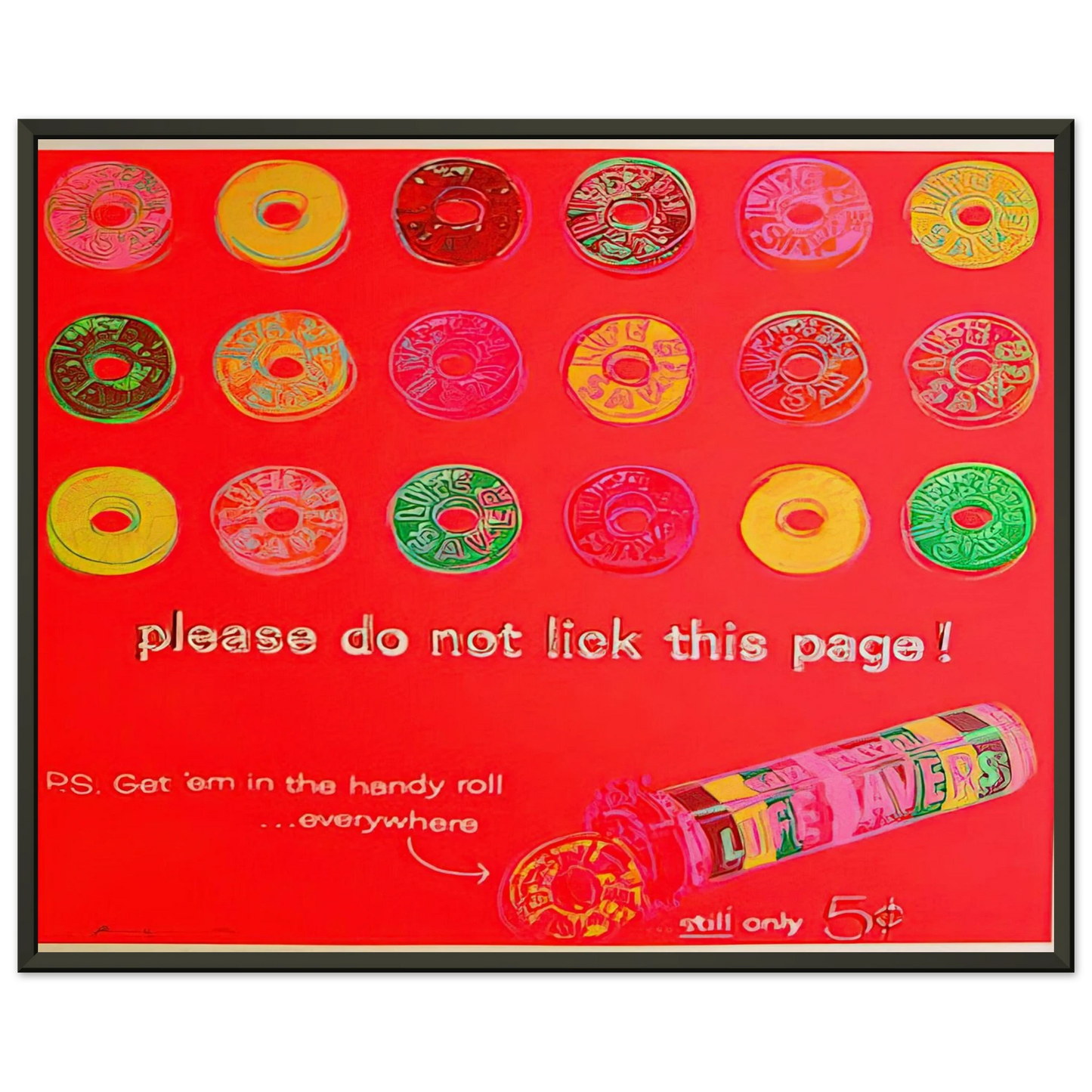 Andy Warhol Life Savers Framed Art Print - Aluminum Frame - 40x50 cm / 16x20 inches