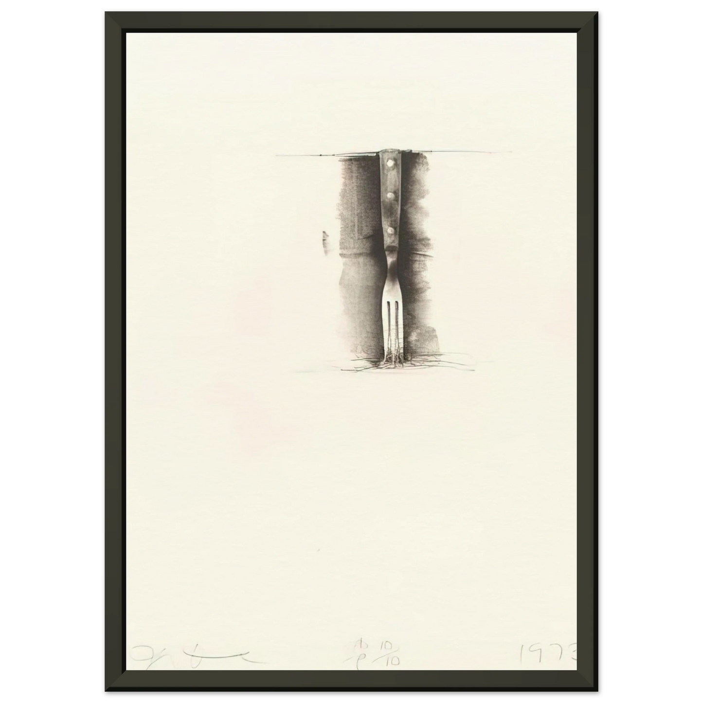 Jim Dine UNTITLED FROM TEN WINTER TOOLS 1973 8 Framed Art Print - Aluminum Frame - 70x100 cm / 28x40 inches