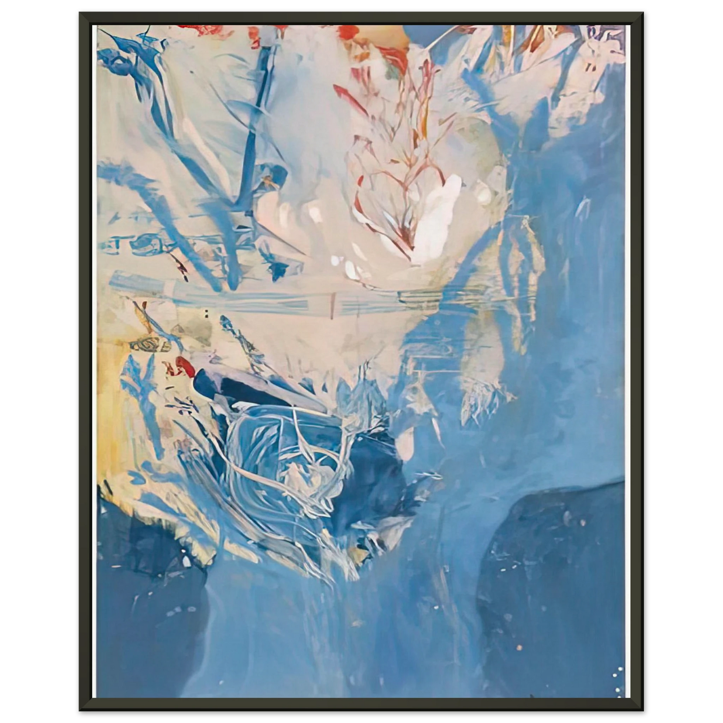 Helen Frankenthaler  Blue Territory 1955 Framed Art Print  - Aluminum Frame - 70x100 cm / 28x40 inches