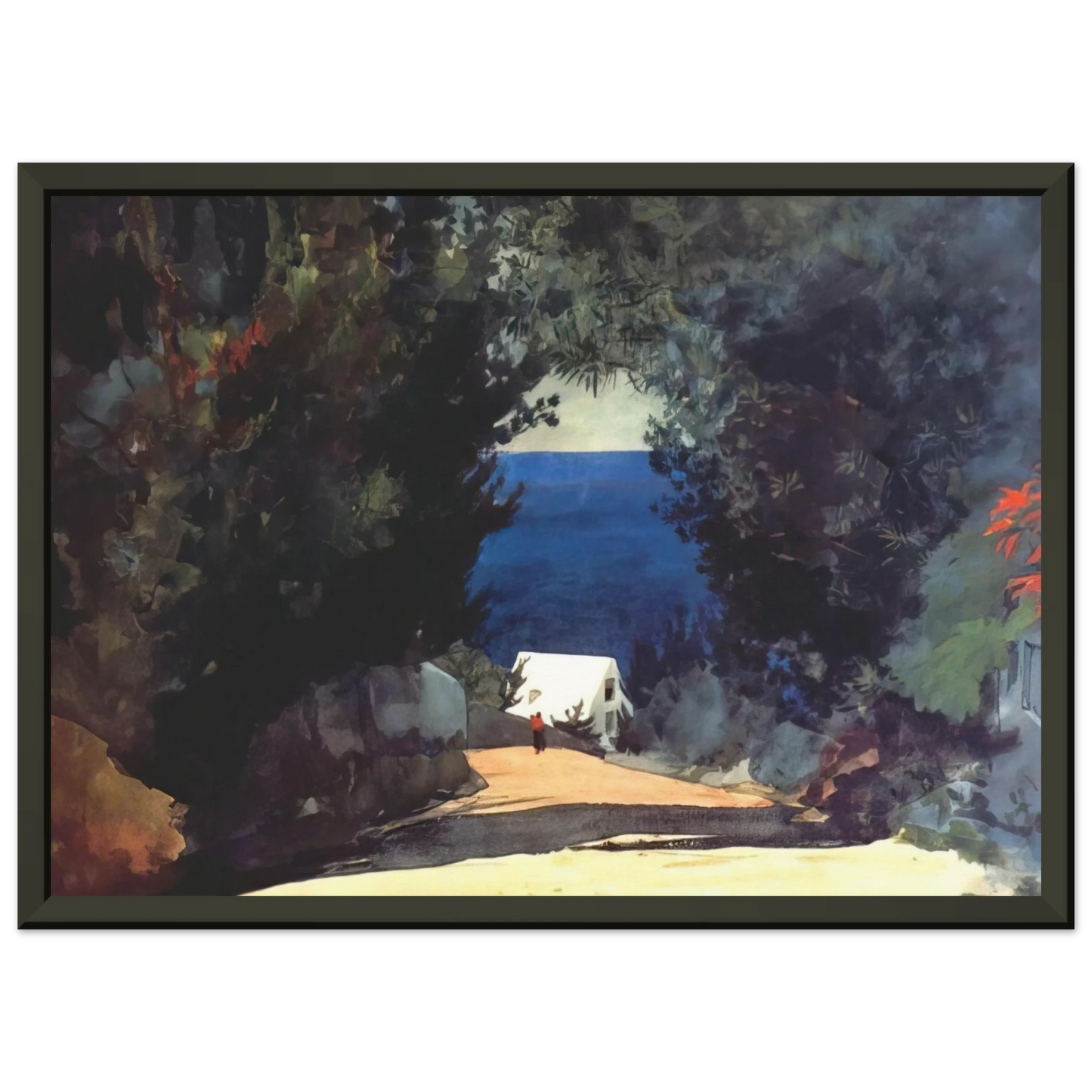 Winslow Homer ROAD IN BERMUDA Framed Art Print - Aluminum Frame - 40x50 cm / 16x20 inches