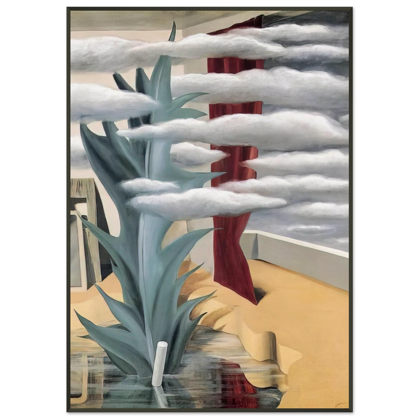 Rene Magritte AFTER THE WATER THE CLOUDS 1926 Framed Art Print - Aluminum Frame - 21x29.7 cm / 8x12"