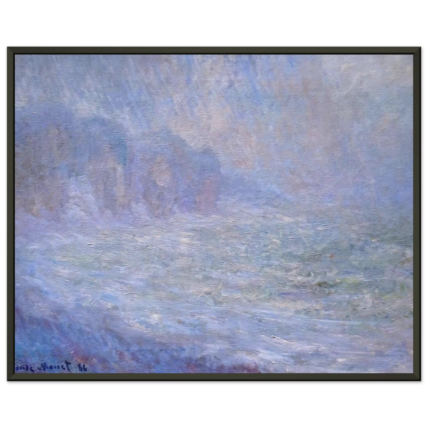claude monet Cliffs at Pourville Rain Framed Art Print - Aluminum Frame - 70x100 cm / 28x40 inches