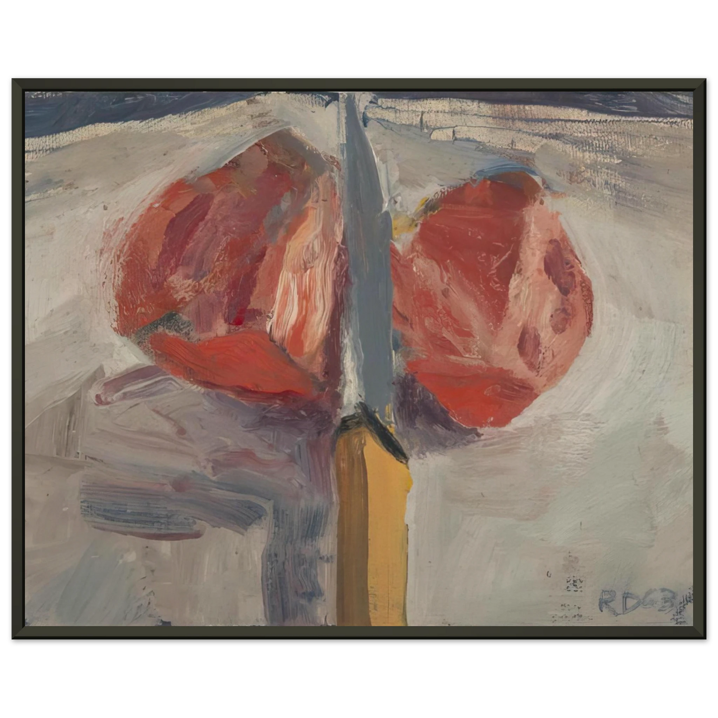 Richard Diebenkorn Tomato and Knife Framed Art Print - Aluminum Frame - 40x50 cm / 16x20 inches