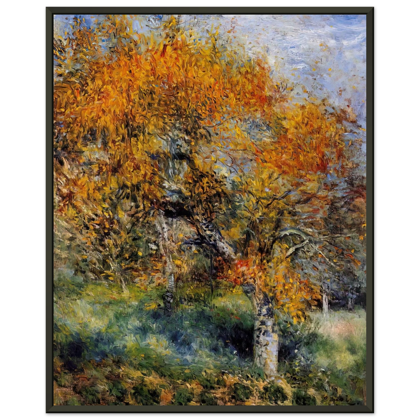 PierreAuguste Renoir The Pear Tree Framed Art Print - Aluminum Frame - 60x80 cm / 24x32 inches