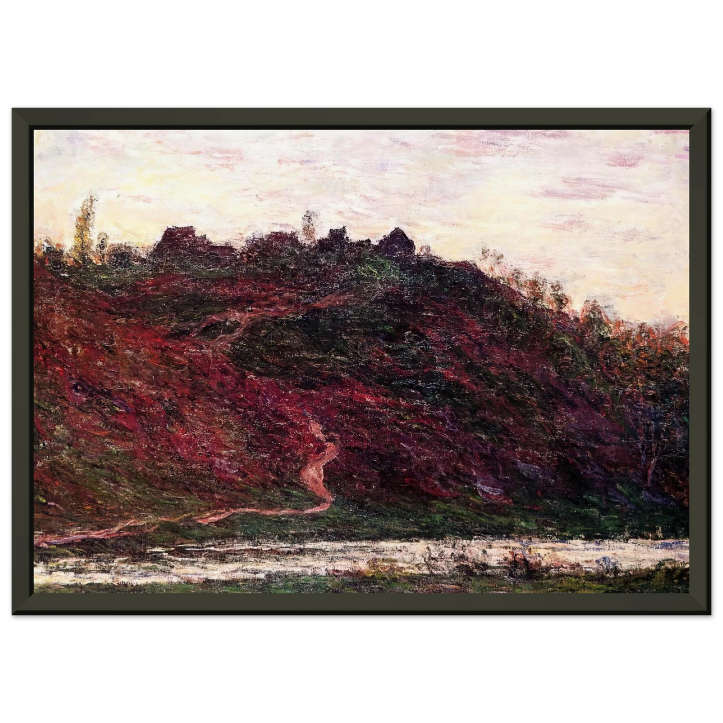 claude monet The Village of La CocheBlond Evening Framed Art Print - Aluminum Frame - 40x50 cm / 16x20 inches
