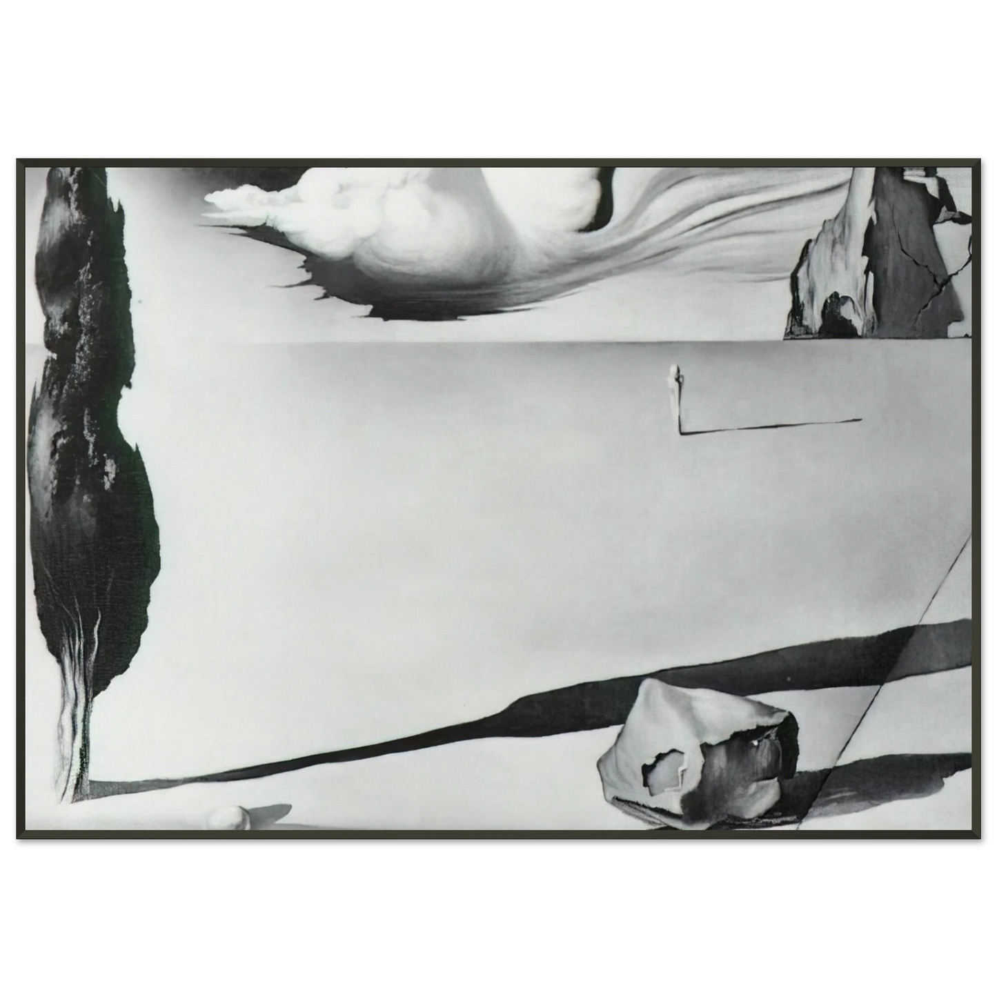 Salvador Dali  DESIGN FOR THE SET OF THE FILM SPELLBOUND Framed Art Print  - Aluminum Frame - 21x29.7 cm / 8x12"
