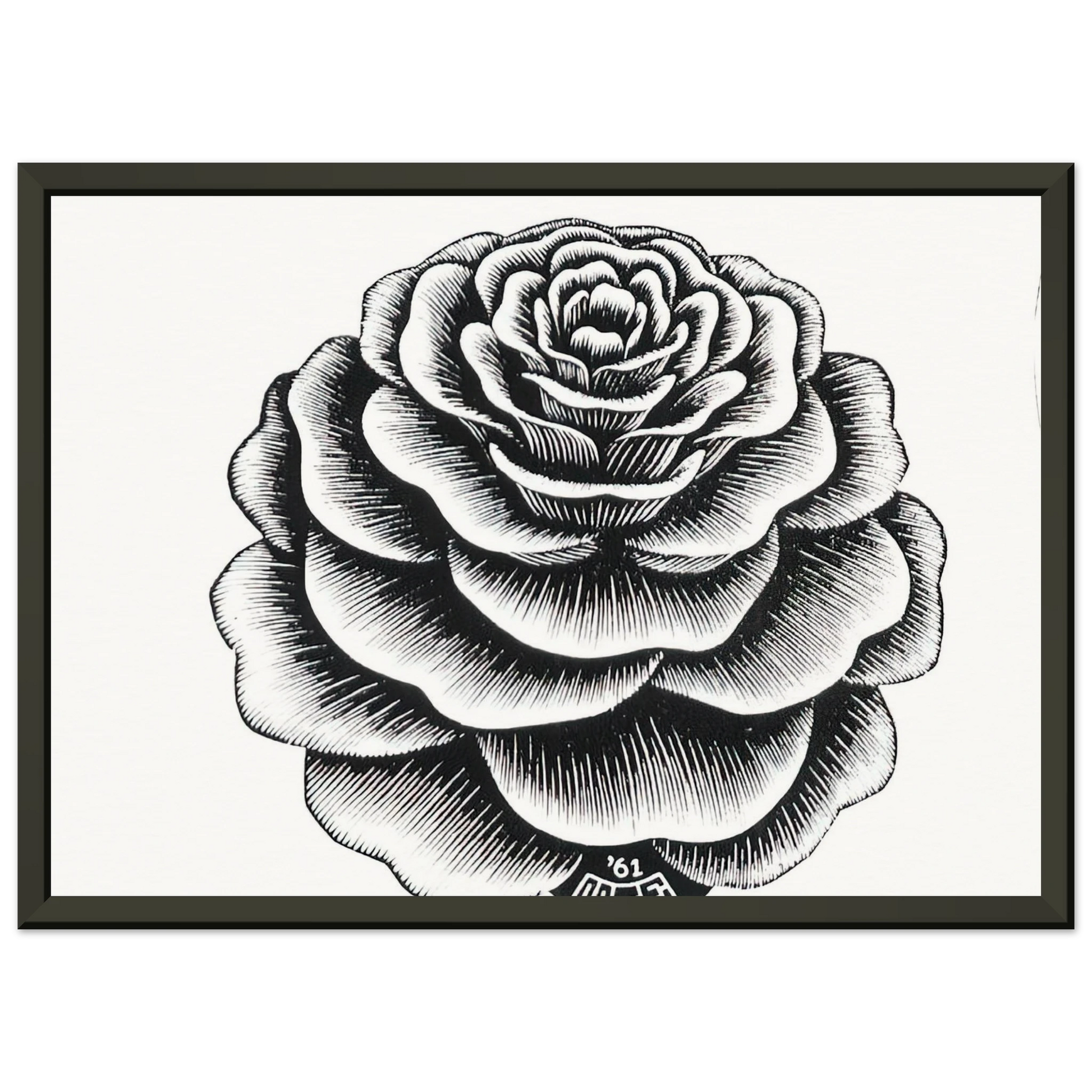 MC Escher  FLOWER 1 Framed Art Print  - Aluminum Frame - 70x100 cm / 28x40 inches