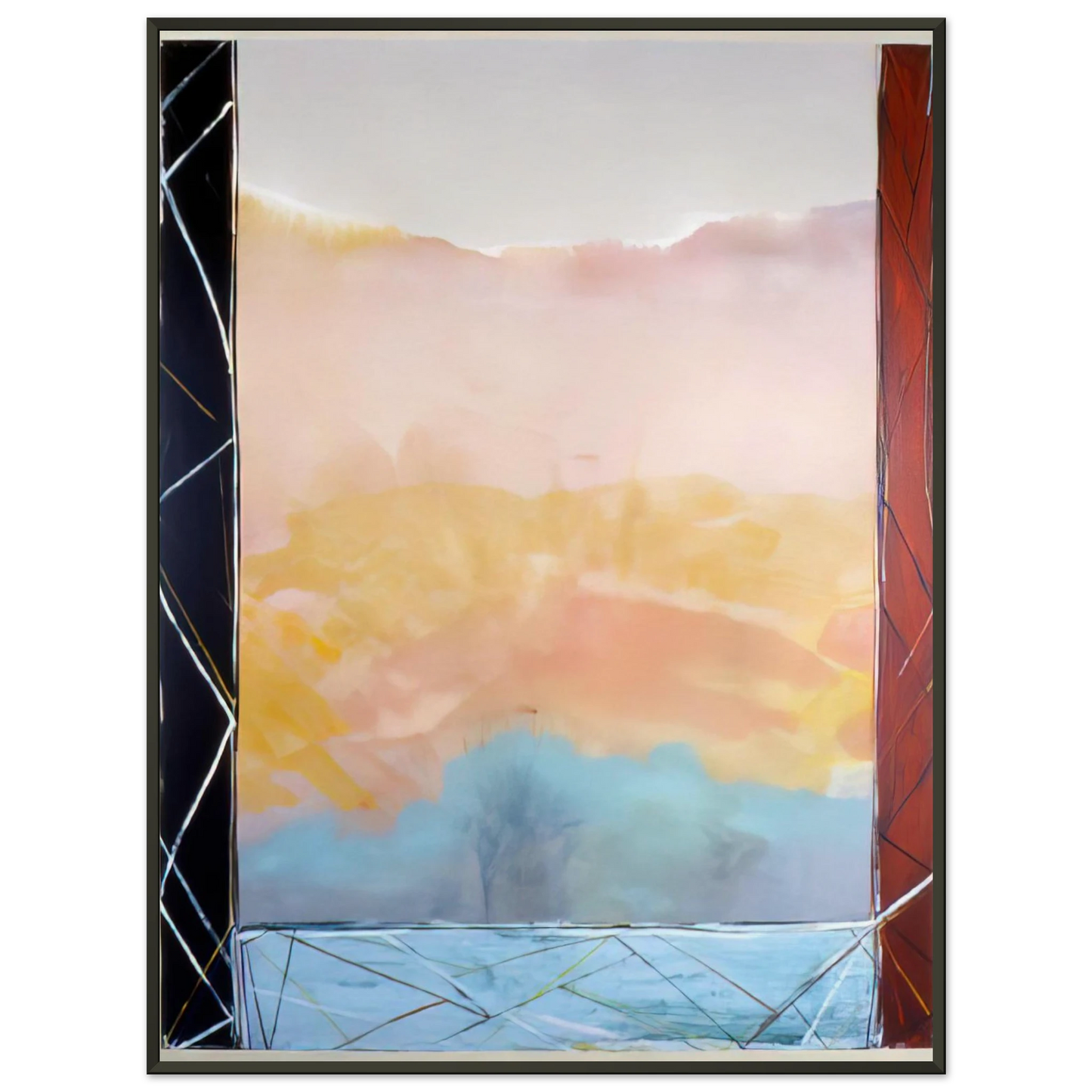 Ronnie Landfield Where The Creek Hits The Rise 1988 Framed Art Print - Aluminum Frame - 40x50 cm / 16x20 inches
