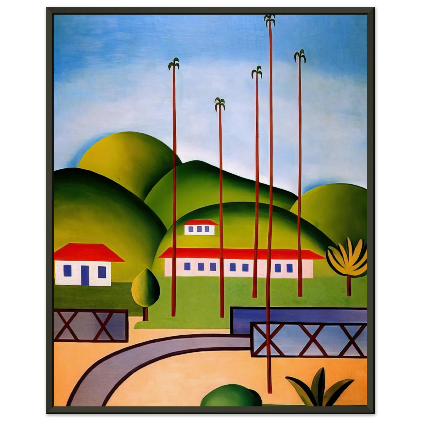 Tarsila do Amaral Palm Trees Framed Art Print - Aluminum Frame - 60x80 cm / 24x32 inches