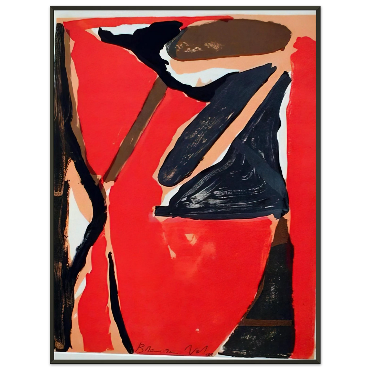 Bram van Velde LUnique III 1973 Framed Art Print - Aluminum Frame - 60x80 cm / 24x32 inches