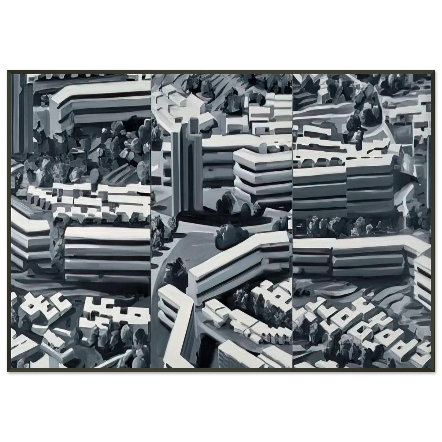 Gerhard Richter TOWNSCAPE TR 1969 Framed Art Print - Aluminum Frame - 21x29.7 cm / 8x12"