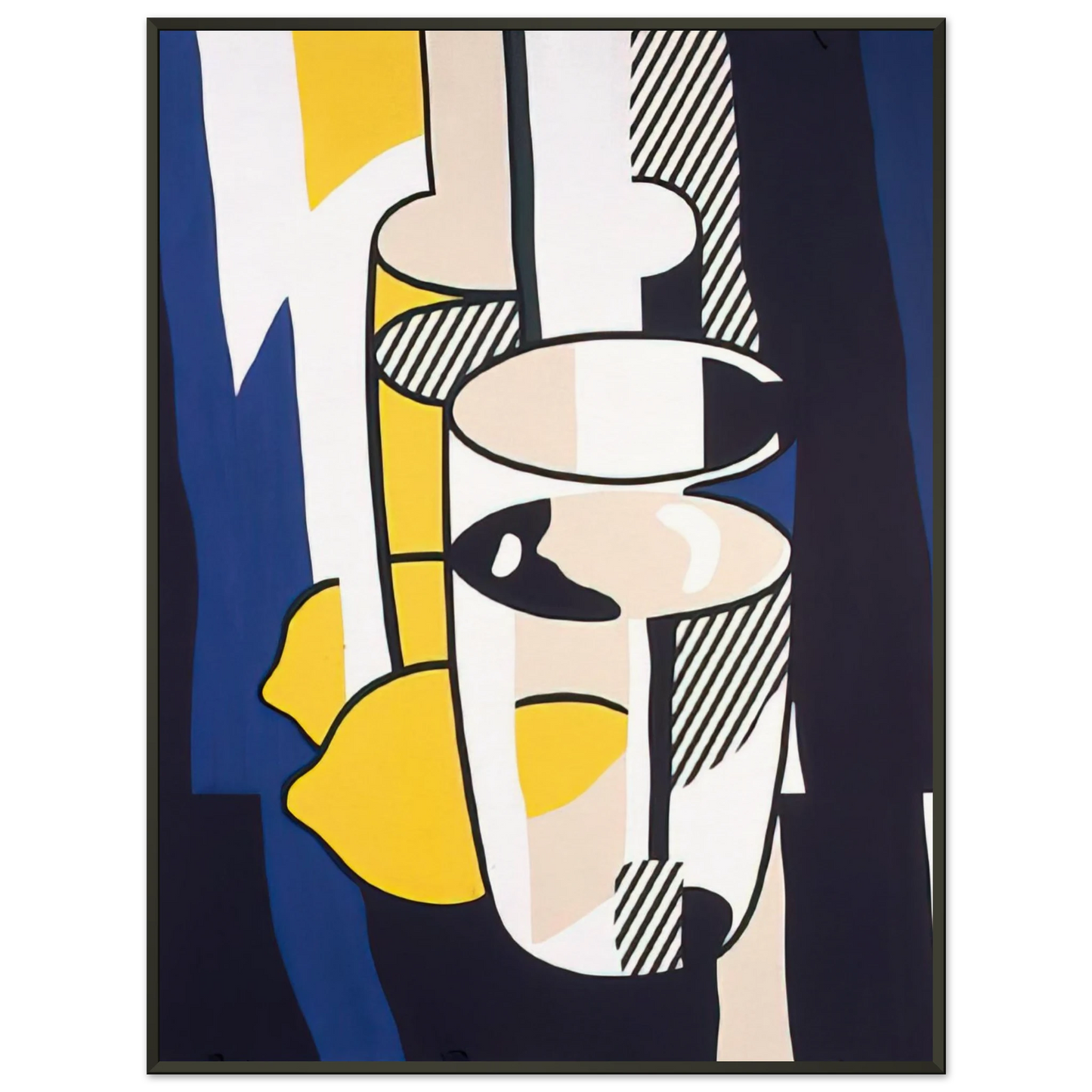 Roy Lichtenstein GLASS AND LEMON IN A MIRROR 1974 Framed Art Print - Aluminum Frame - 70x100 cm / 28x40 inches