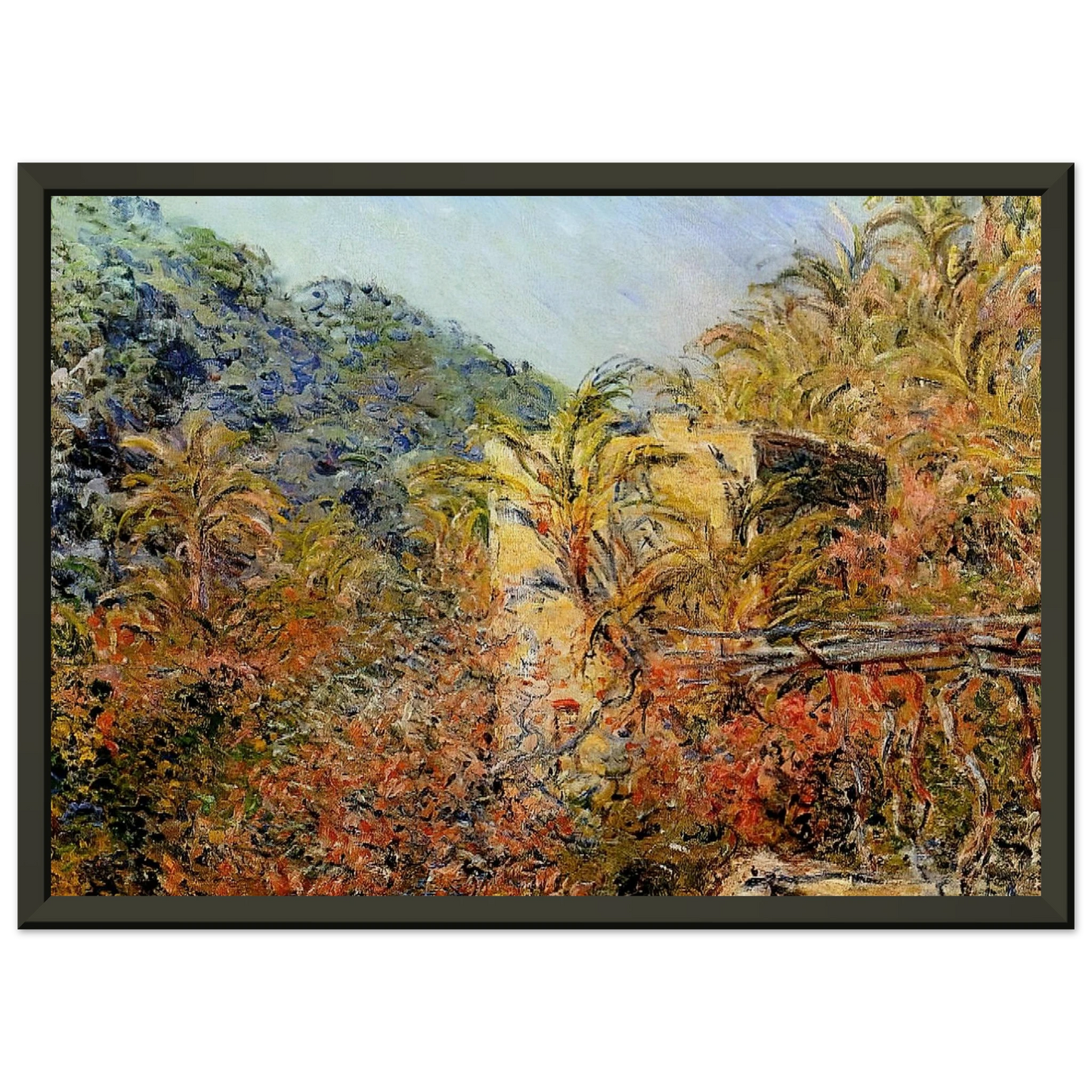 claude monet The Valley of Sasso Sunshine Framed Art Print - Aluminum Frame - 70x100 cm / 28x40 inches