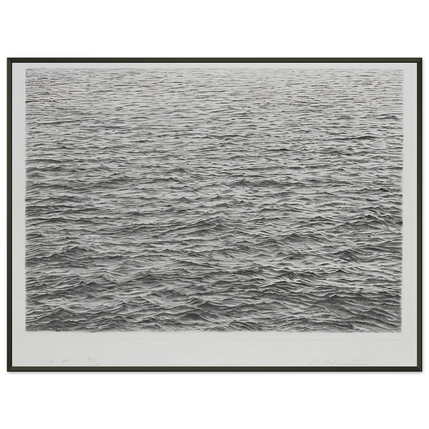 Vija Celmins DRYPOINT OCEAN SURFACE 1983 Framed Art Print - Aluminum Frame - 40x50 cm / 16x20 inches