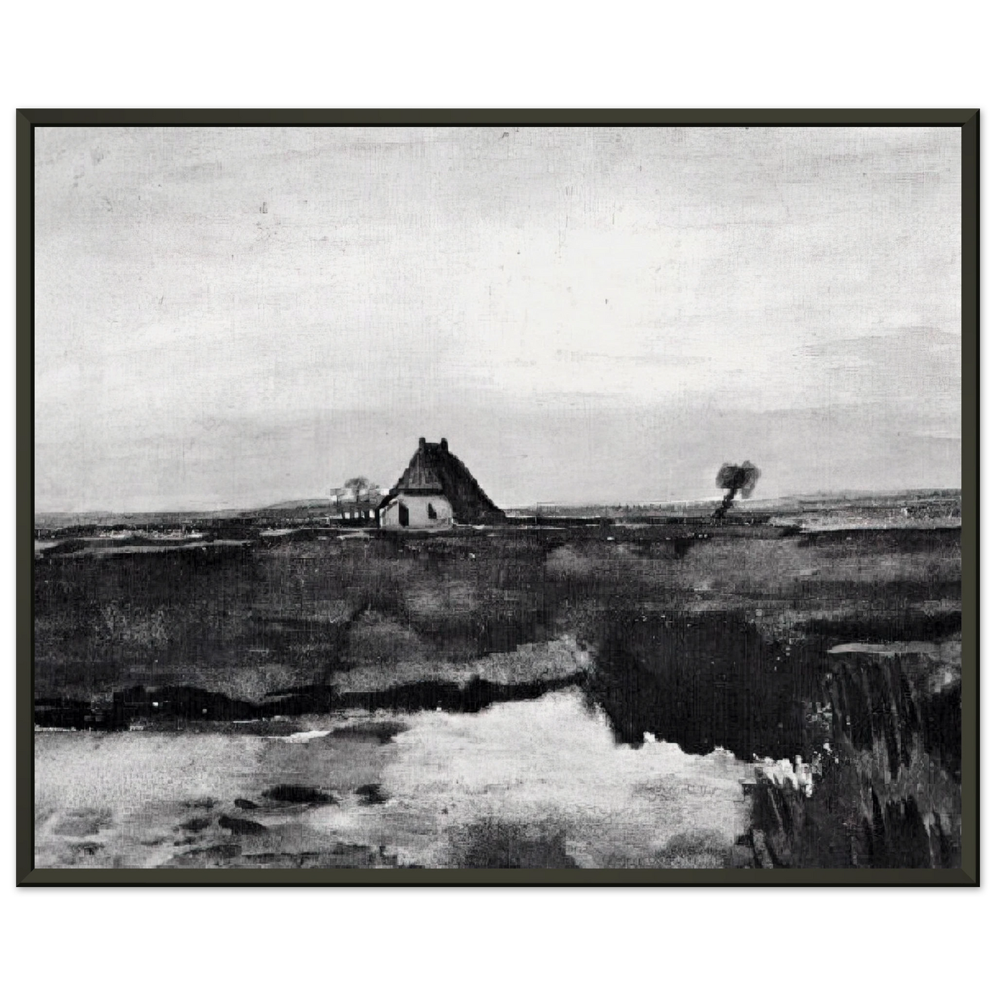 Vincent van Gogh  Landscape with a Farm Framed Art Print  - Aluminum Frame - 60x80 cm / 24x32 inches