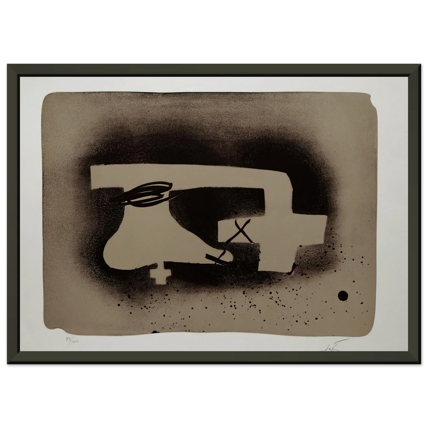 Antoni Tapies ERINNERUNGEN I 1988 Framed Art Print - Aluminum Frame - 40x50 cm / 16x20 inches