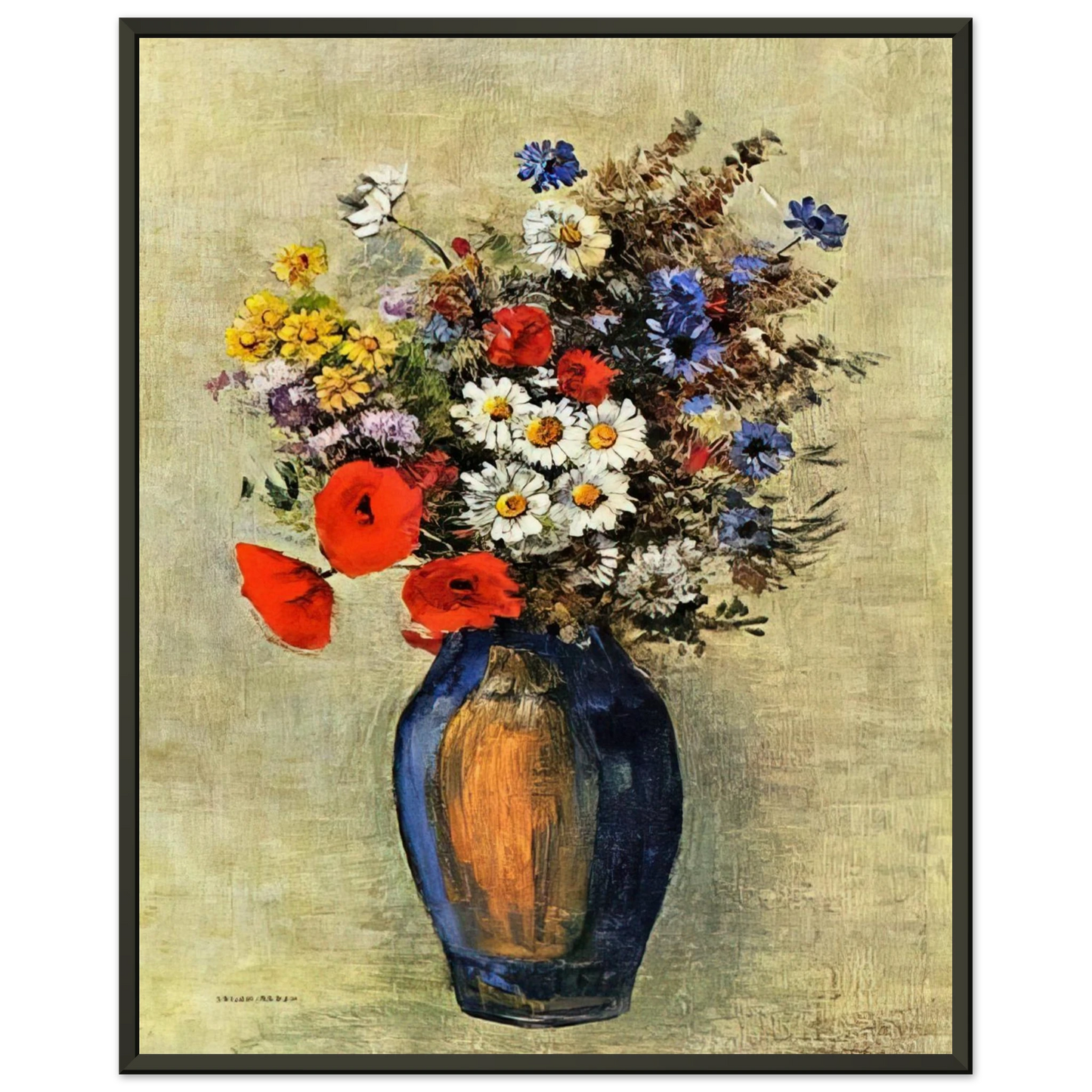 Odilon Redon VASE OF FLOWERS 2 Framed Art Print - Aluminum Frame - 70x100 cm / 28x40 inches