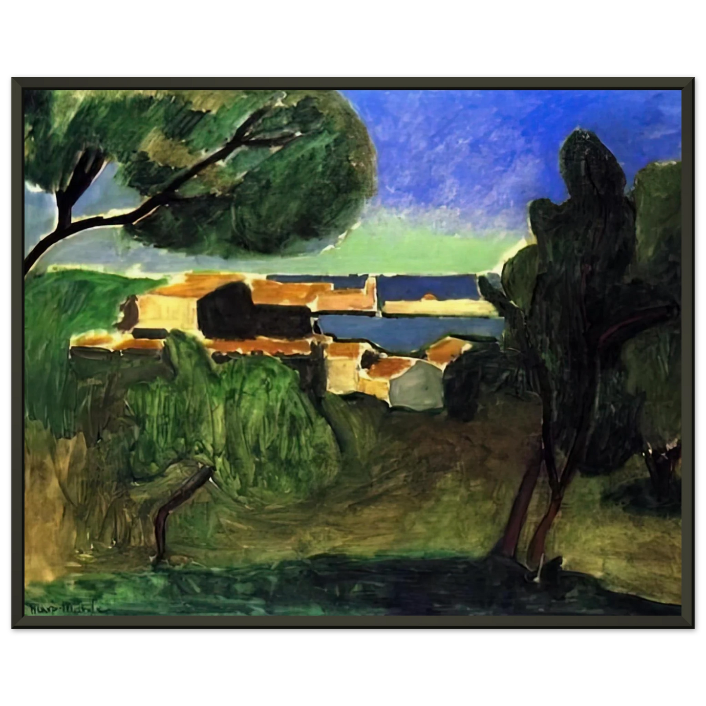 Henri Matisse LANDSCAPE AT COLLIOURE III 1907 Framed Art Print - Aluminum Frame - 40x50 cm / 16x20 inches