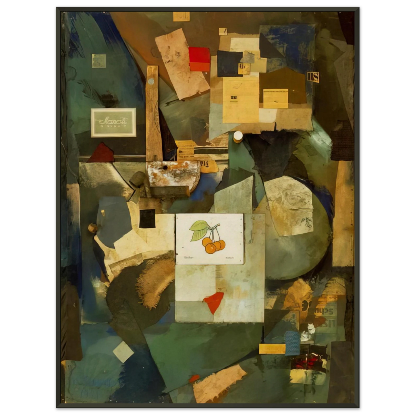 Kurt Schwitters CHERRY PICTURE 1921 Framed Art Print - Aluminum Frame - 70x100 cm / 28x40 inches
