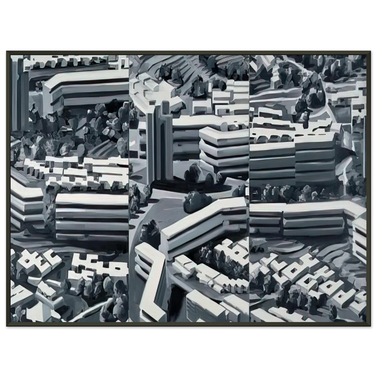 Gerhard Richter TOWNSCAPE TR 1969 Framed Art Print - Aluminum Frame - 70x100 cm / 28x40 inches