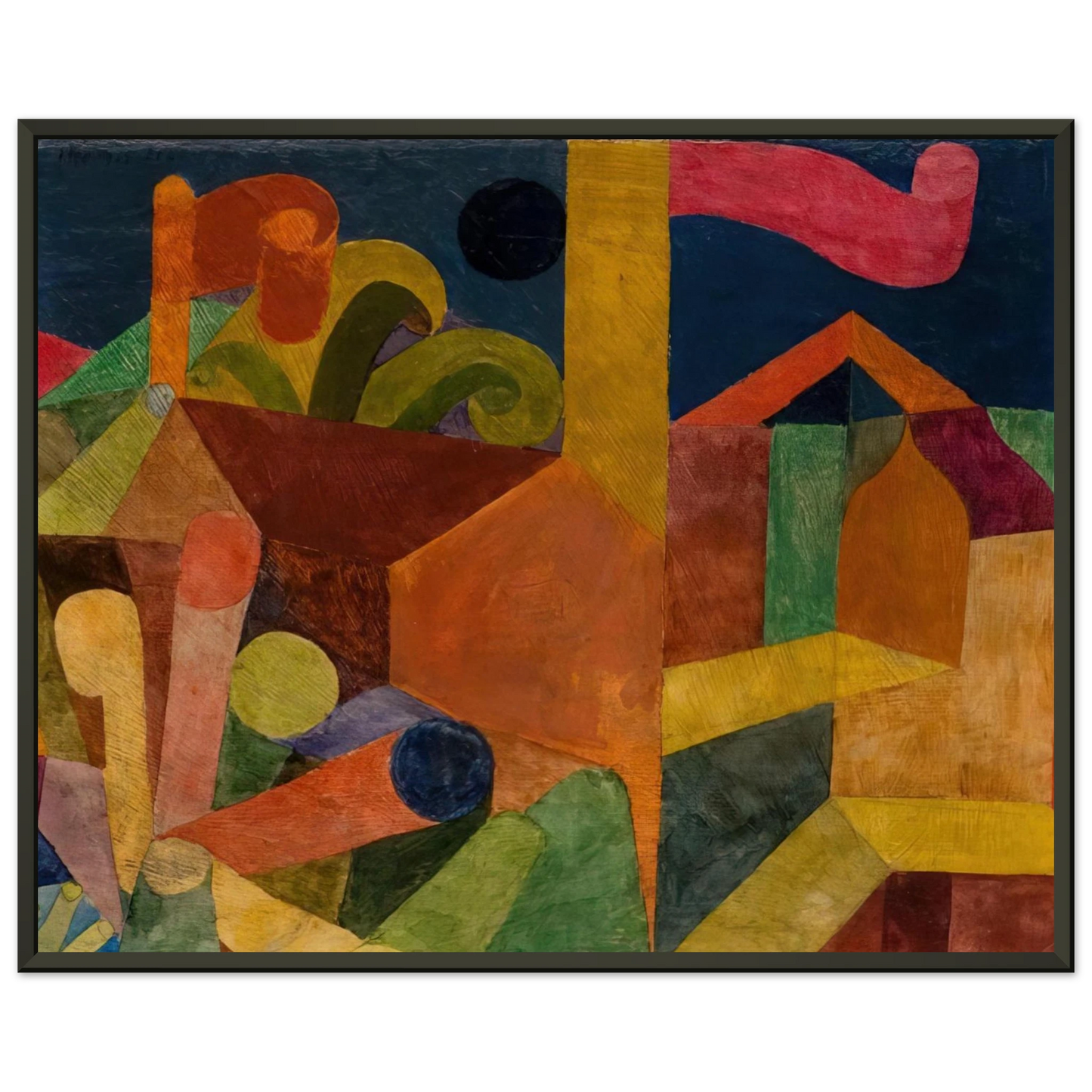 Paul Klee  LANDSCAPE WITH FLAGS 1914 Framed Art Print  - Aluminum Frame - 60x80 cm / 24x32 inches