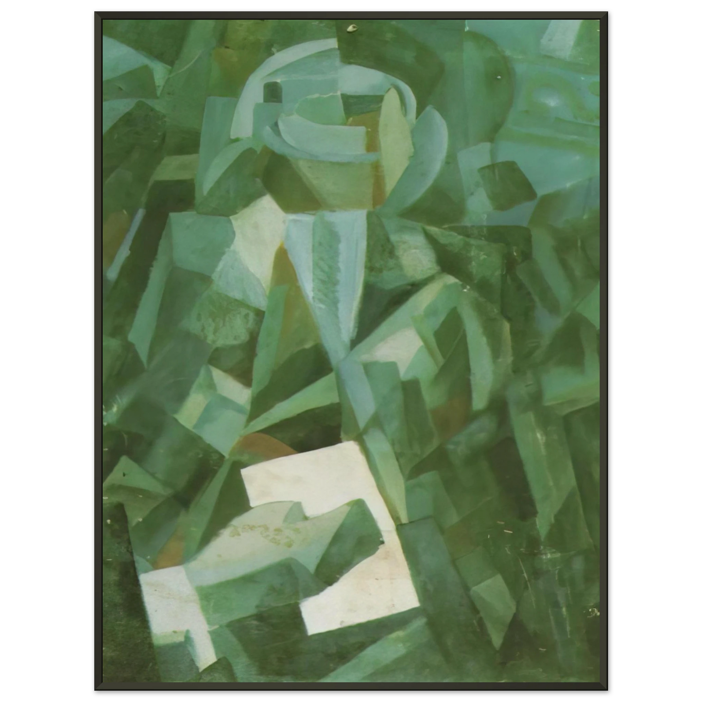 Salvador Dali  CUBIST COMPOSITION PORTRAIT OF A SEATED PERSON HOLDING A LETTER Framed Art Print  - Aluminum Frame - 70x100 cm / 28x40 inches