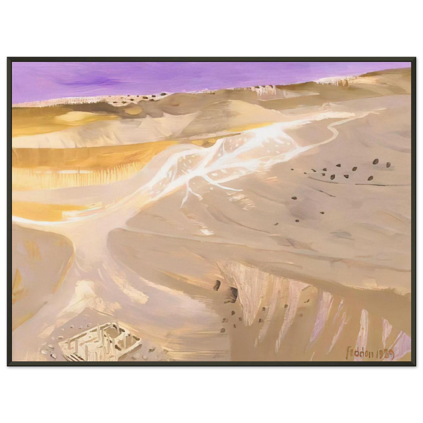 Mary Fedden Desert 1989 Framed Art Print - Aluminum Frame - 60x80 cm / 24x32 inches