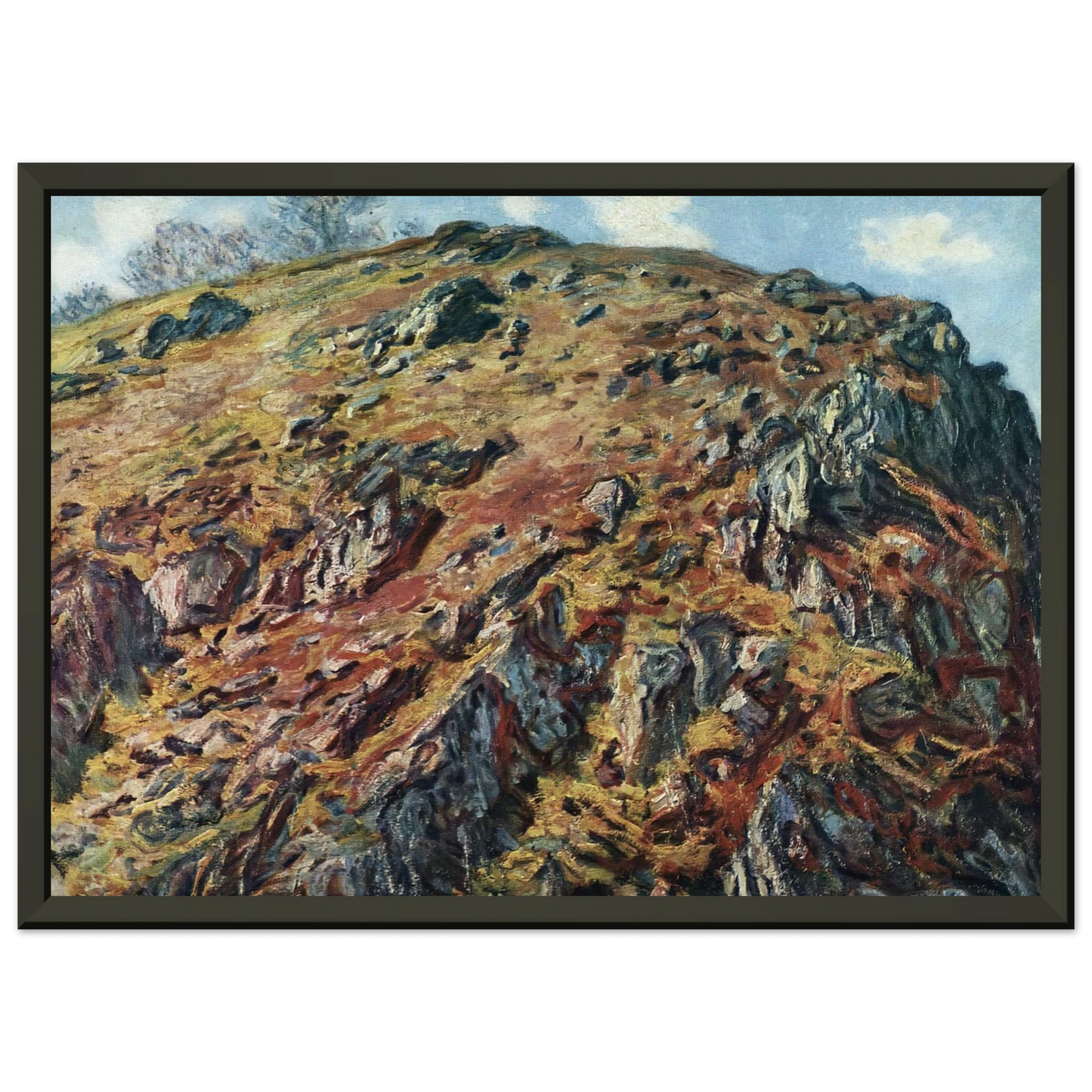 claude monet Study of Rocks Framed Art Print - Aluminum Frame - 70x100 cm / 28x40 inches
