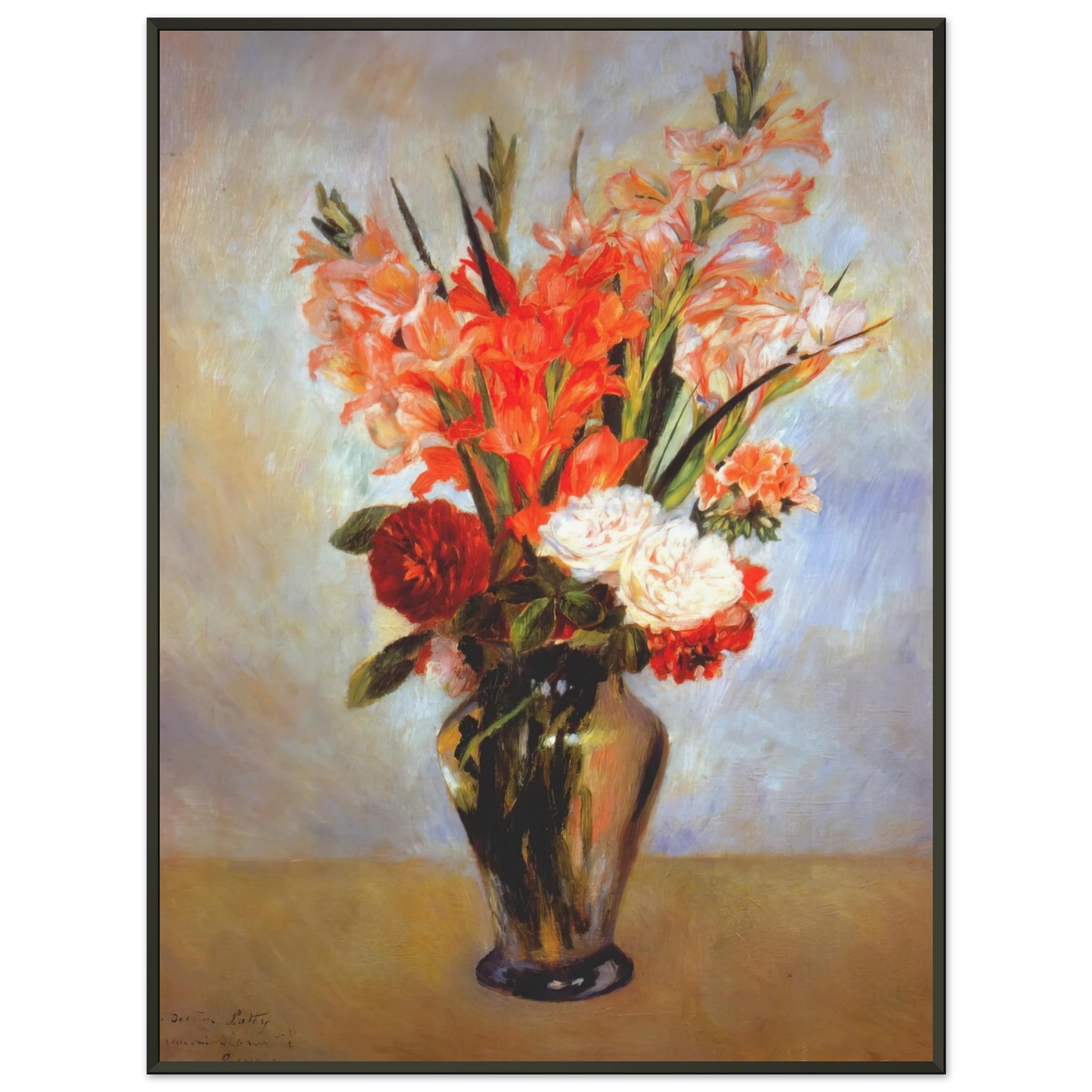 PierreAuguste Renoir Gladioli Framed Art Print - Aluminum Frame - 60x80 cm / 24x32 inches