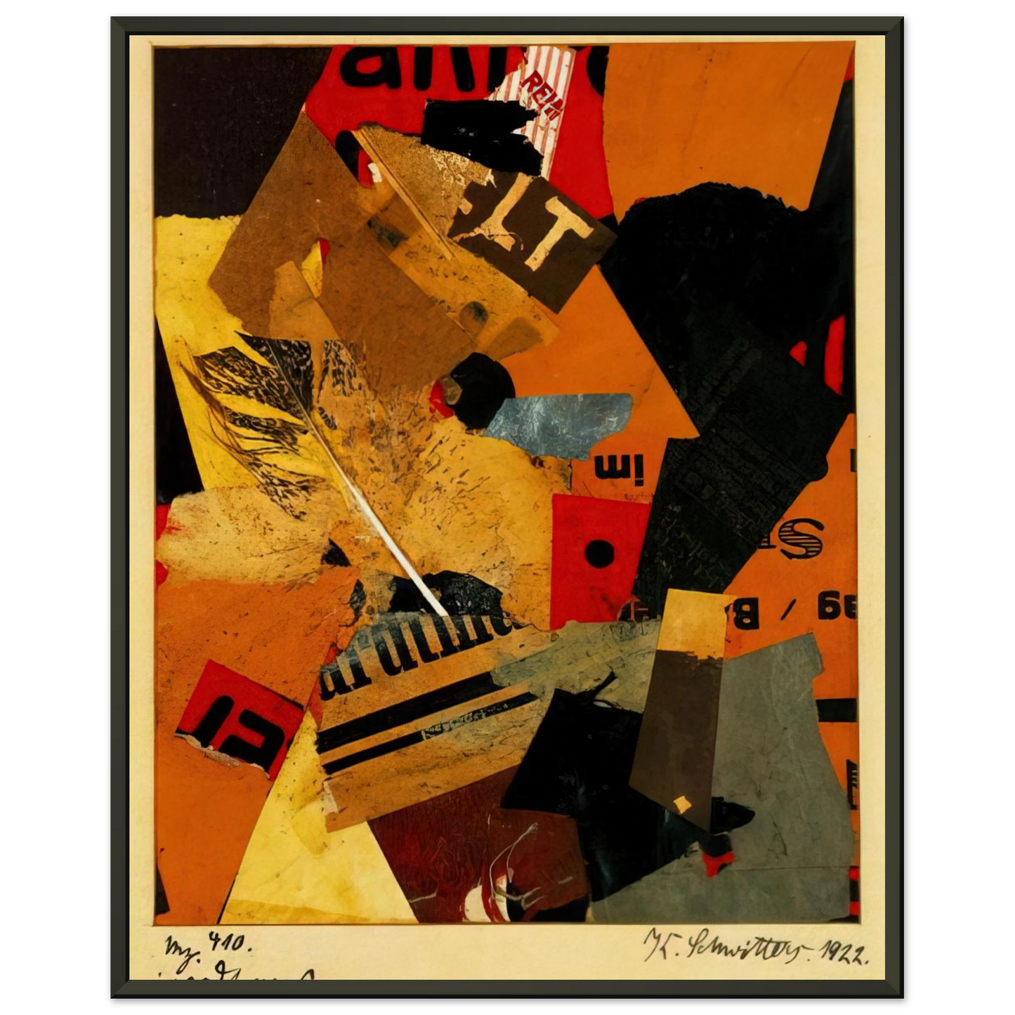 Kurt Schwitters SOMETHING OR OTHER 1922 Framed Art Print - Aluminum Frame - 60x80 cm / 24x32 inches