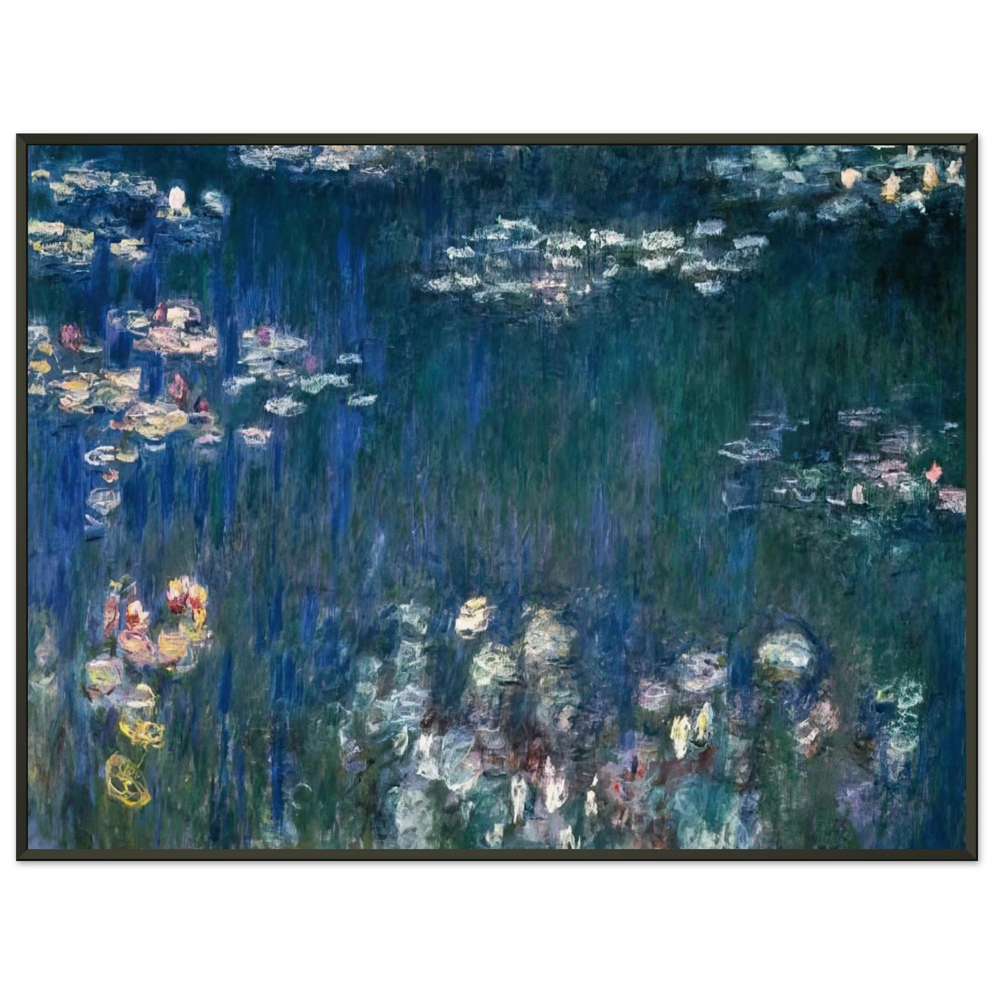 claude monet Water Lilies Green Harmony Framed Art Print - Aluminum Frame - 60x80 cm / 24x32 inches