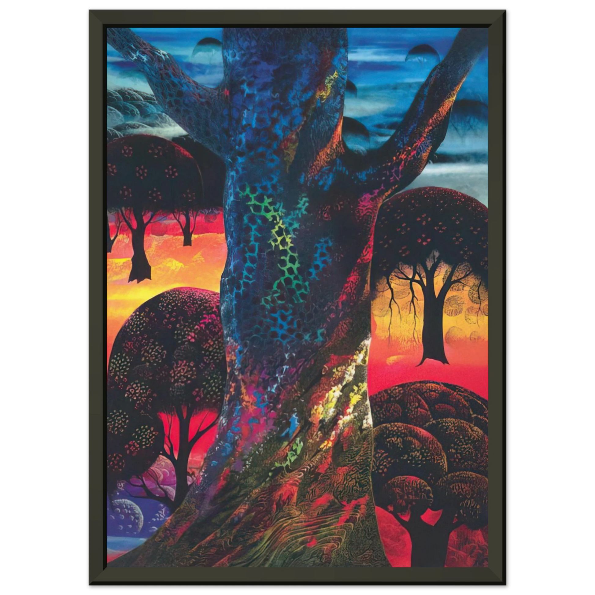 Eyvind Earle  Fire Magic Framed Art Print  - Aluminum Frame - 60x80 cm / 24x32 inches