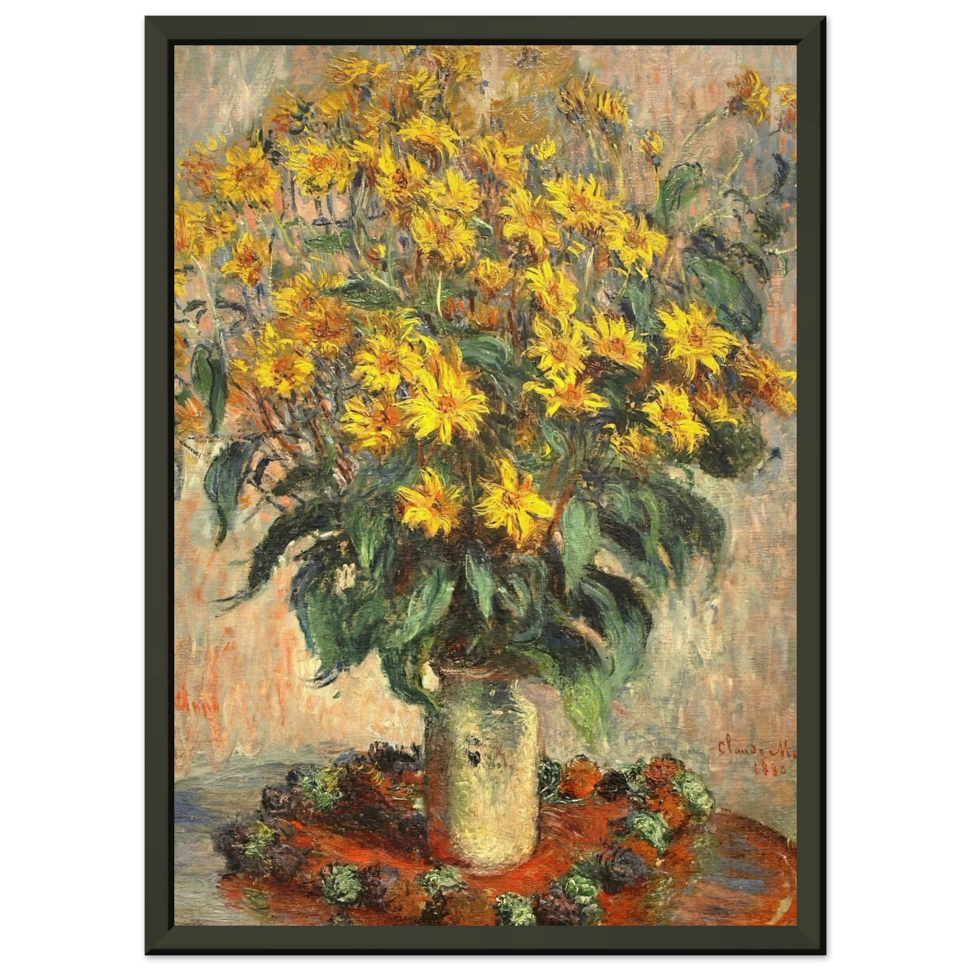 claude monet  Jerusalem Artichokes Framed Art Print  - Aluminum Frame - 70x100 cm / 28x40 inches