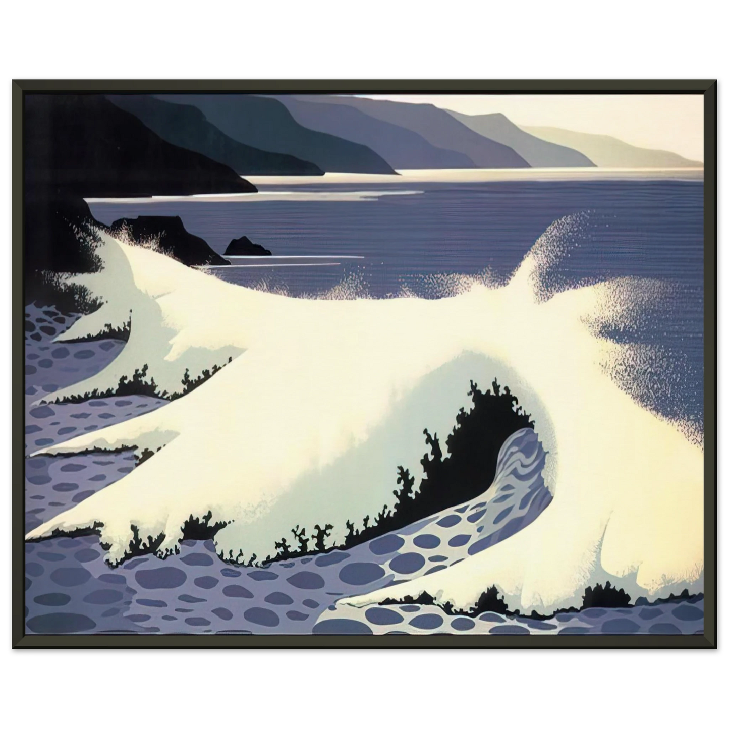 Eyvind Earle The White Wave Framed Art Print - Aluminum Frame - 70x100 cm / 28x40 inches