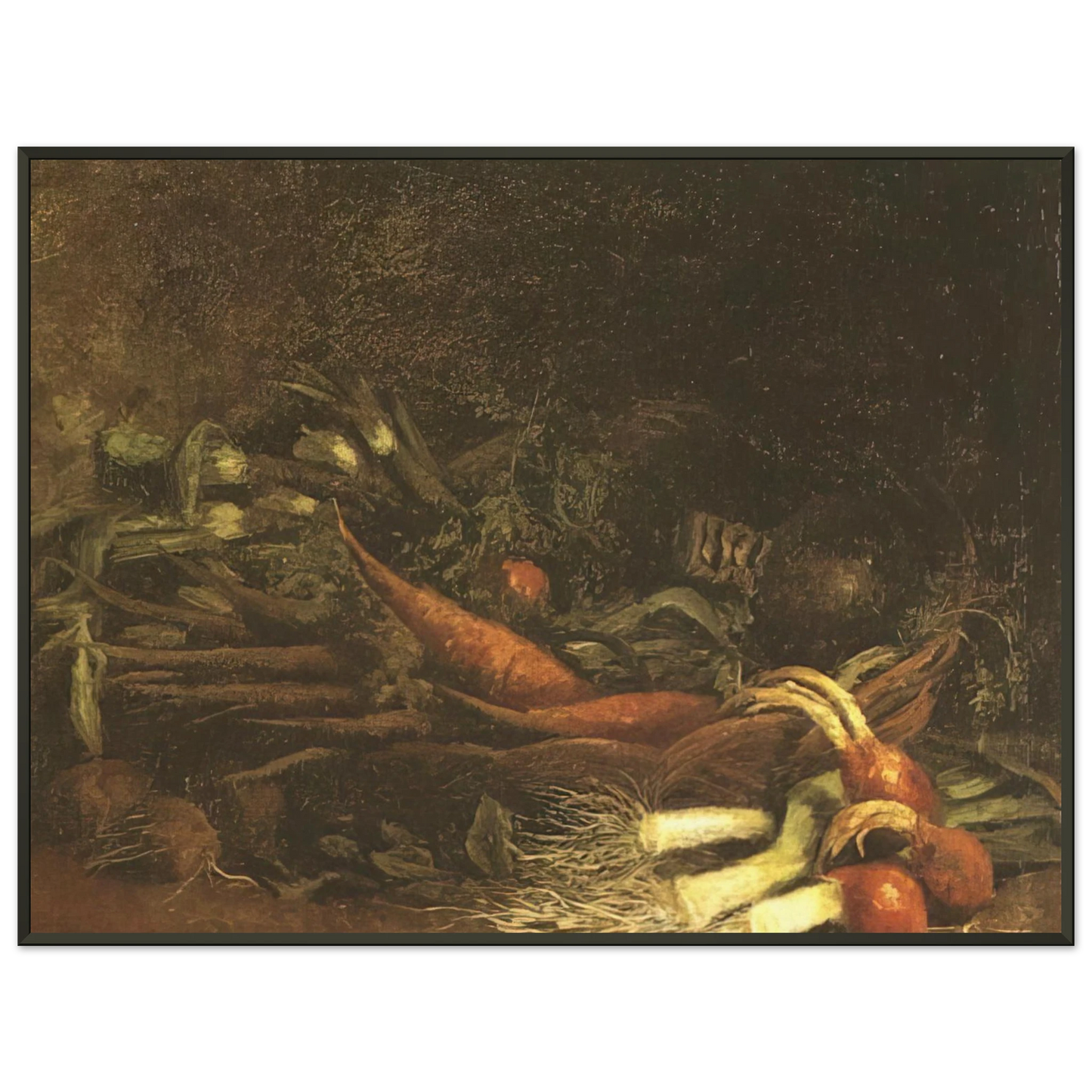 Vincent van Gogh  Still life with a basket of vegetables Framed Art Print  - Aluminum Frame - 60x80 cm / 24x32 inches