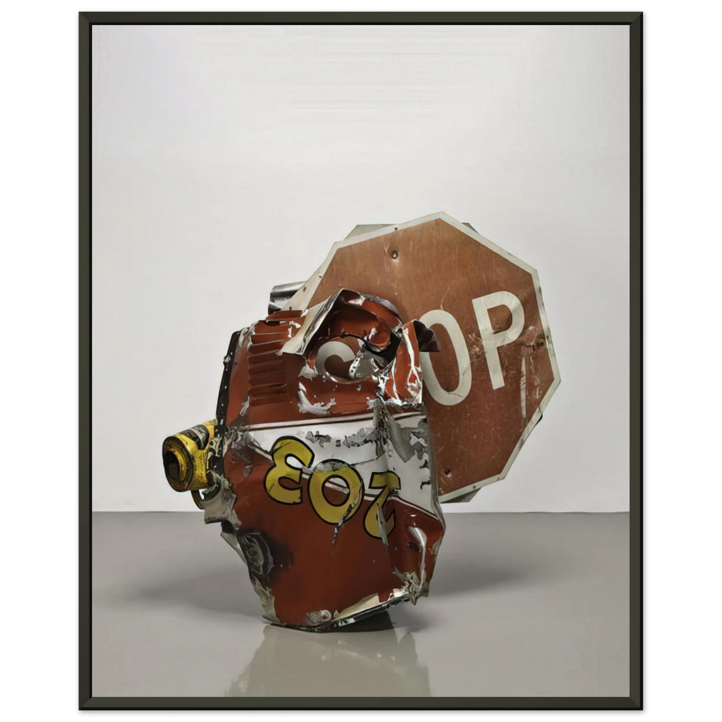 Robert Rauschenberg STOP SIDE EARLY WINTER GLUT 1987 Framed Art Print - Aluminum Frame - 60x80 cm / 24x32 inches