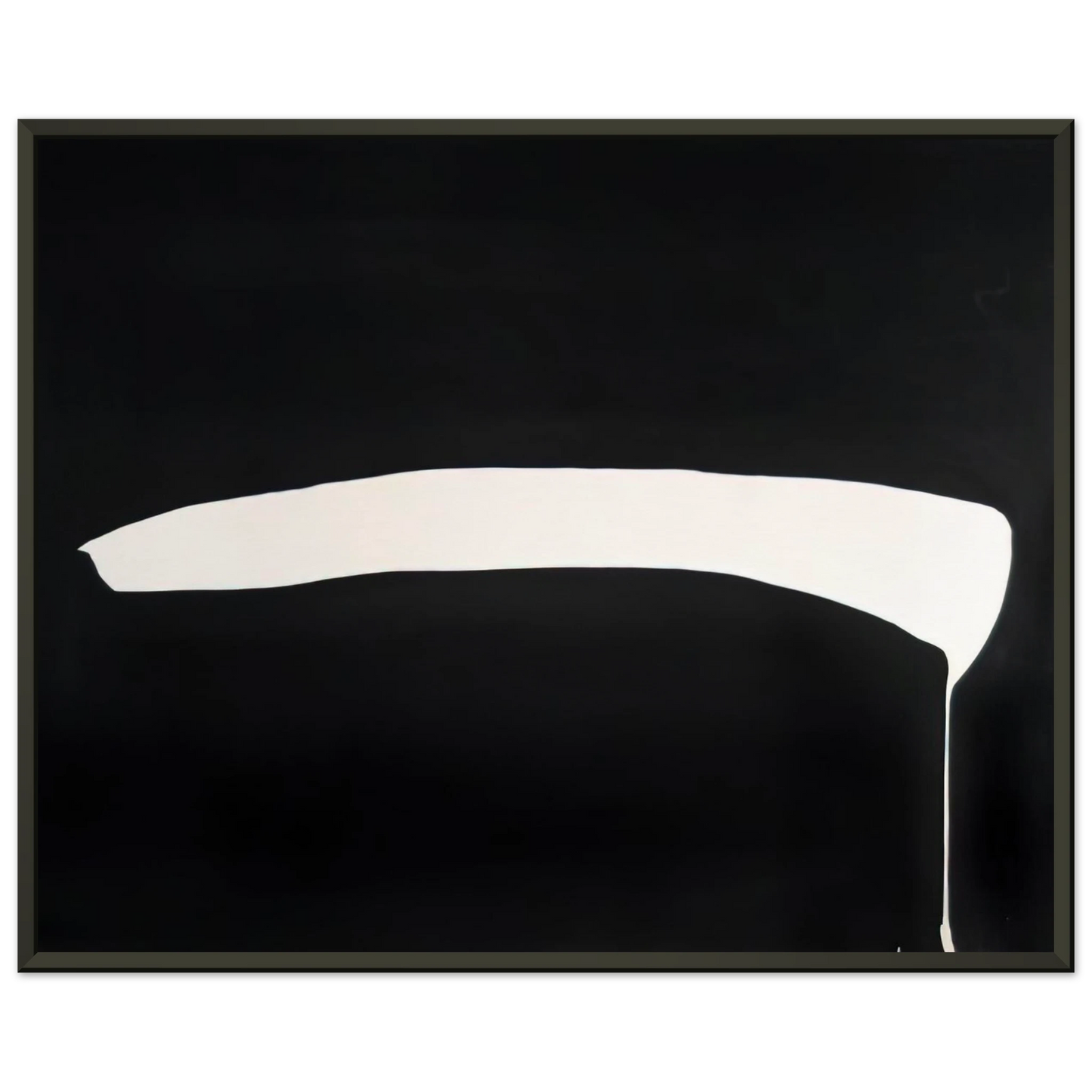 Jiro Yoshihara White Line on Black 1968 Framed Art Print - Aluminum Frame - 40x50 cm / 16x20 inches