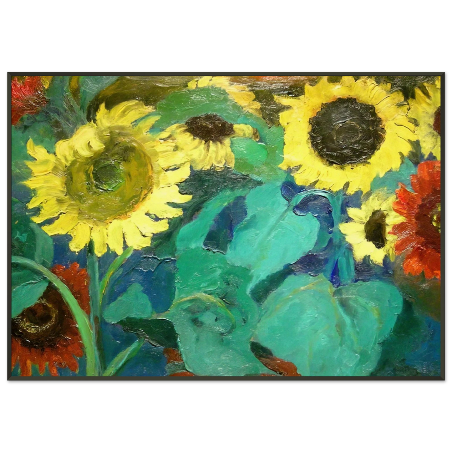 Emil Nolde Sunflowers Framed Art Print - Aluminum Frame - 21x29.7 cm / 8x12"