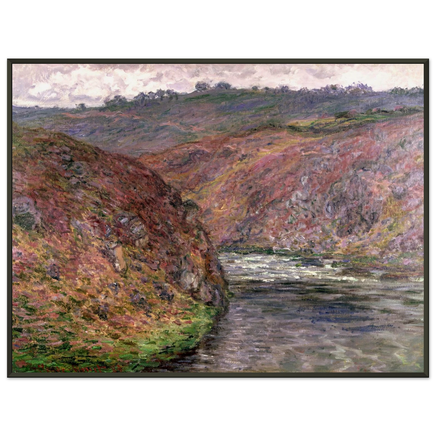 claude monet Valley of the Creuse Grey Day Framed Art Print - Aluminum Frame - 70x100 cm / 28x40 inches