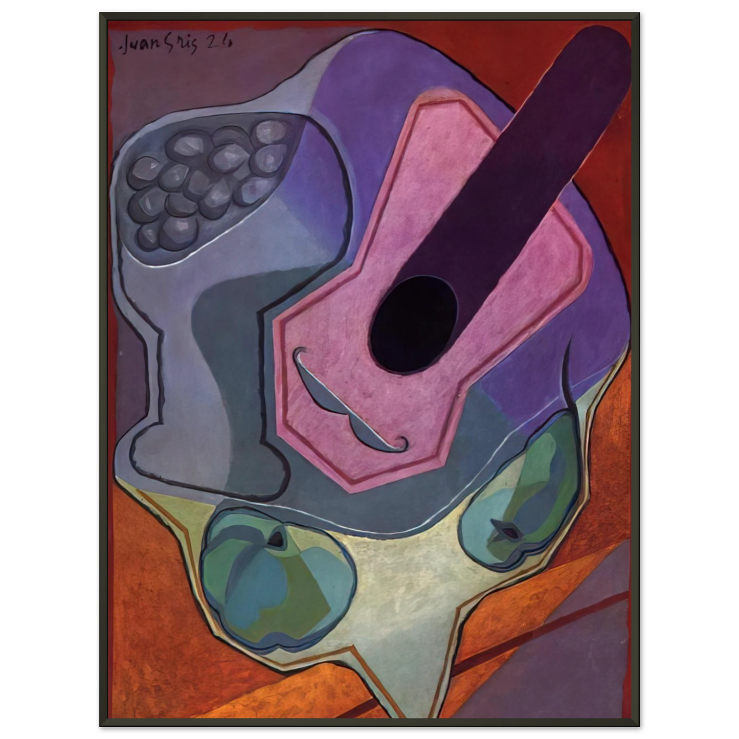 Juan Gris VIOLIN WITH FRUIT 1924 Framed Art Print - Aluminum Frame - 40x50 cm / 16x20 inches