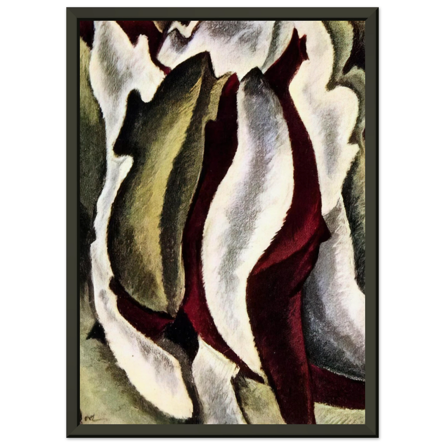 Arthur Dove Based on Leaf Forms and Spaces 1912 Framed Art Print - Aluminum Frame - 40x50 cm / 16x20 inches
