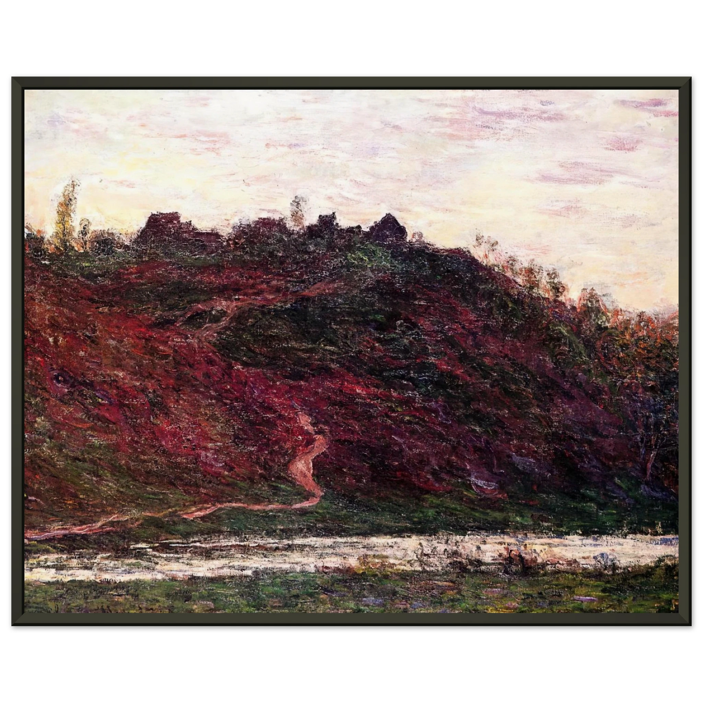 claude monet The Village of La CocheBlond Evening Framed Art Print - Aluminum Frame - 60x80 cm / 24x32 inches