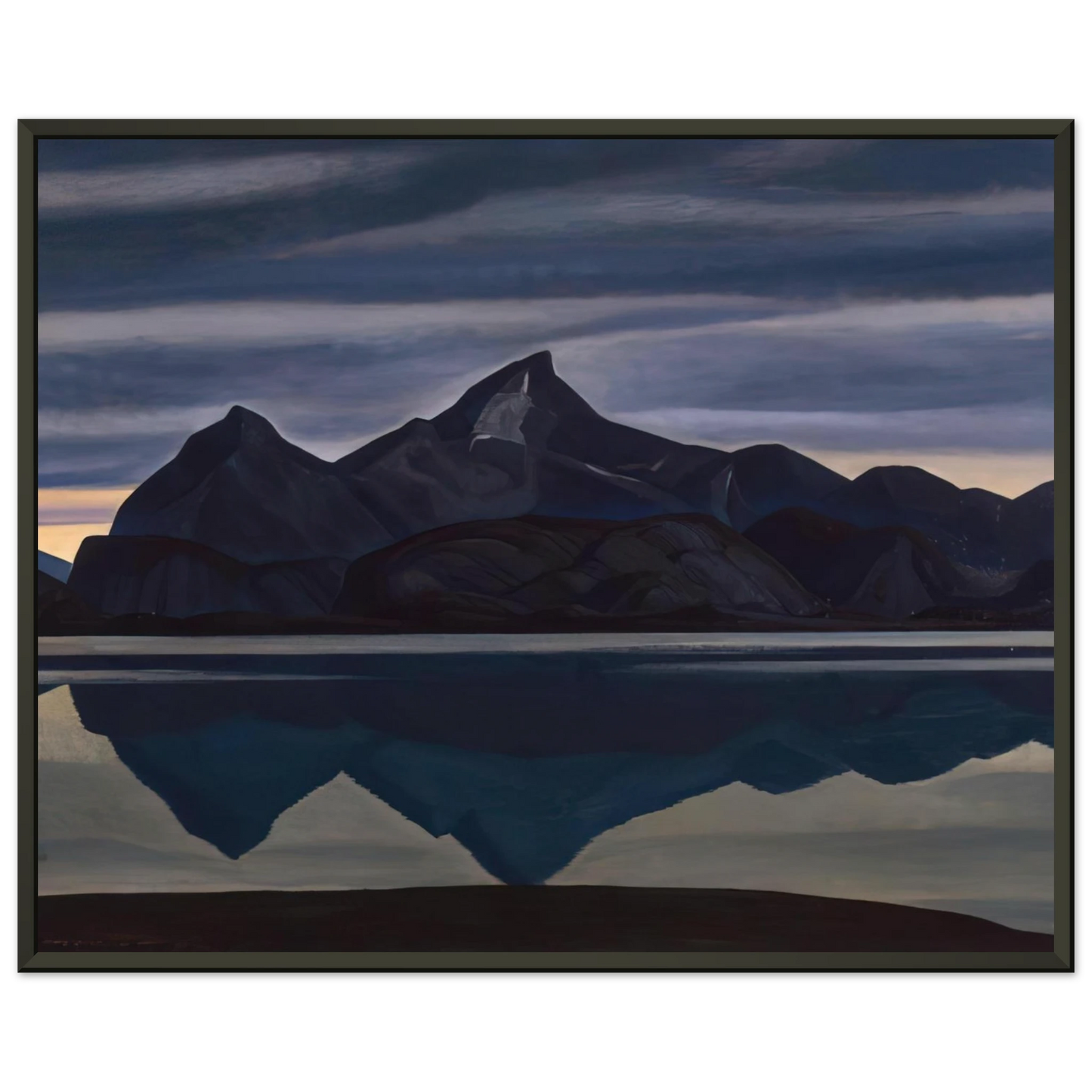 Rockwell Kent Mirrored Mountain South Greenland Framed Art Print - Aluminum Frame - 60x80 cm / 24x32 inches