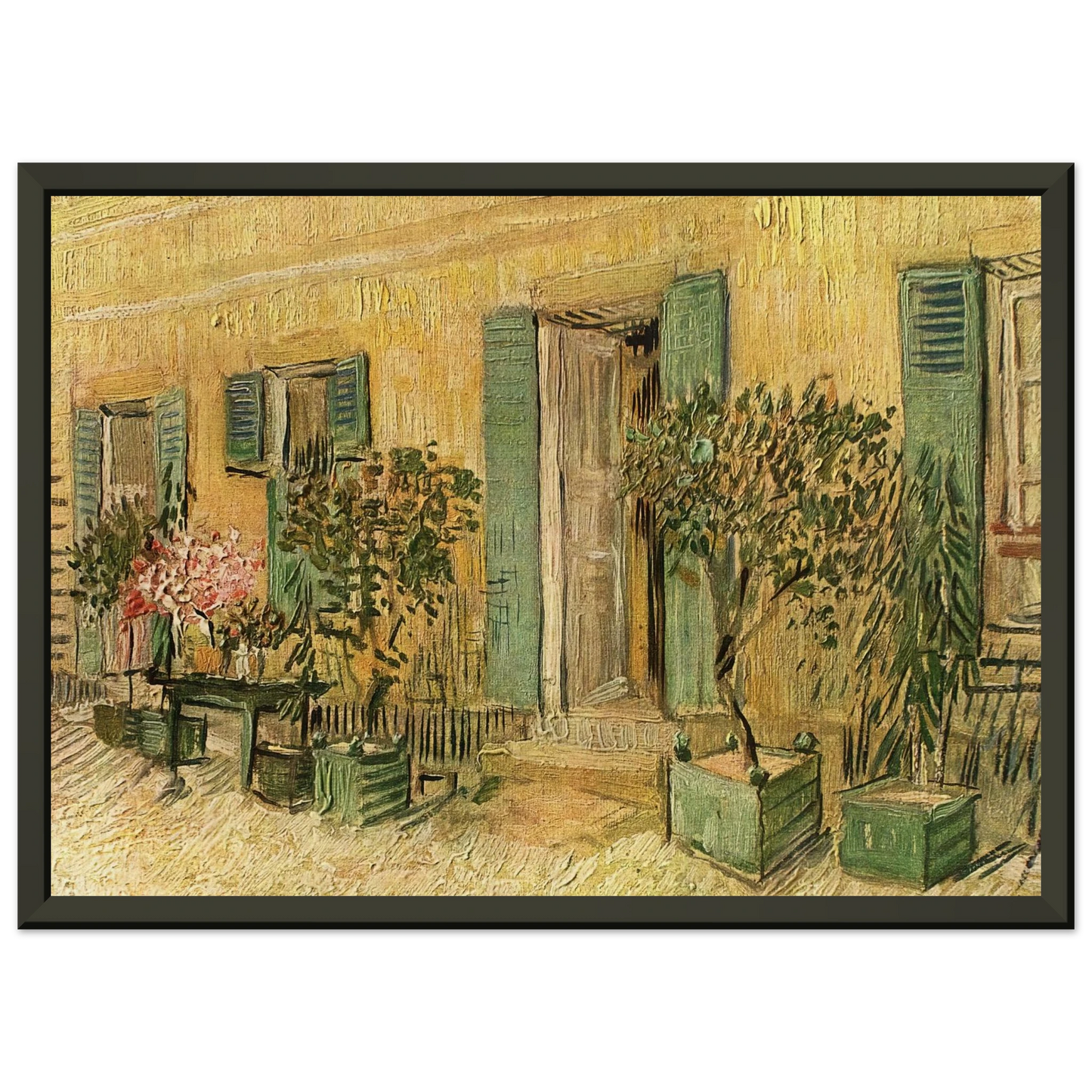 Vincent van Gogh  Exterior of a Restaurant at Asnieres Framed Art Print  - Aluminum Frame - 70x100 cm / 28x40 inches
