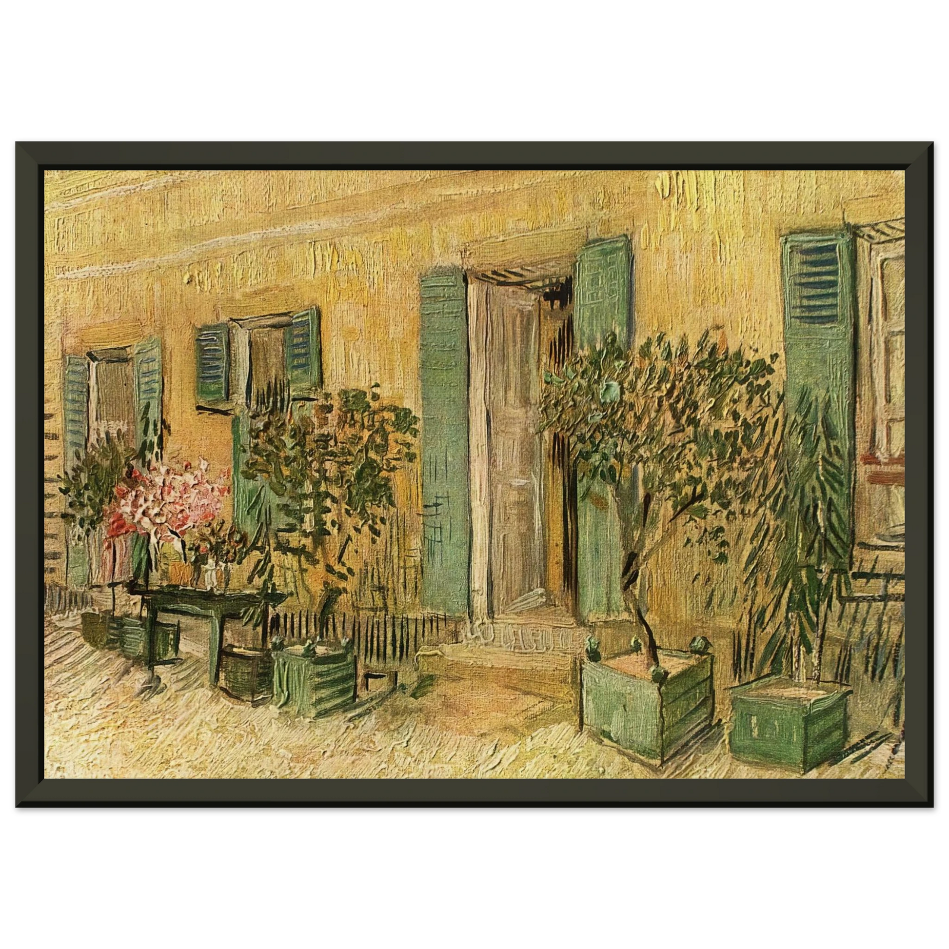 Vincent van Gogh  Exterior of a Restaurant at Asnieres Framed Art Print  - Aluminum Frame - 70x100 cm / 28x40 inches