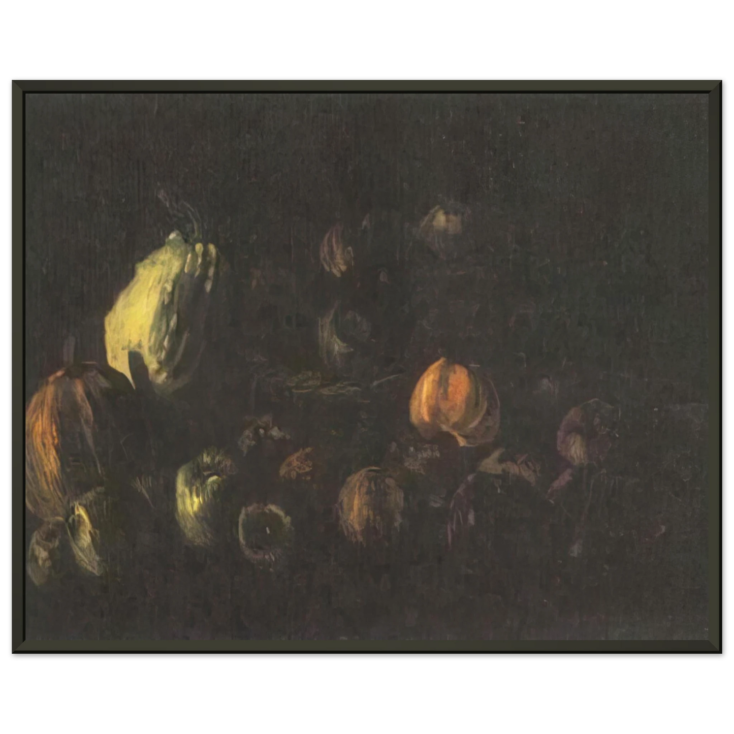 Vincent van Gogh  Still life with a basket of apples and two pumpkins Framed Art Print  - Aluminum Frame - 60x80 cm / 24x32 inches