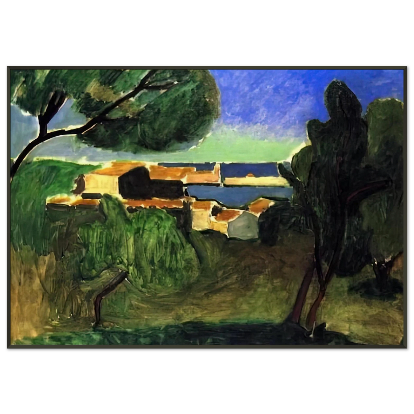 Henri Matisse LANDSCAPE AT COLLIOURE III 1907 Framed Art Print - Aluminum Frame - 21x29.7 cm / 8x12"