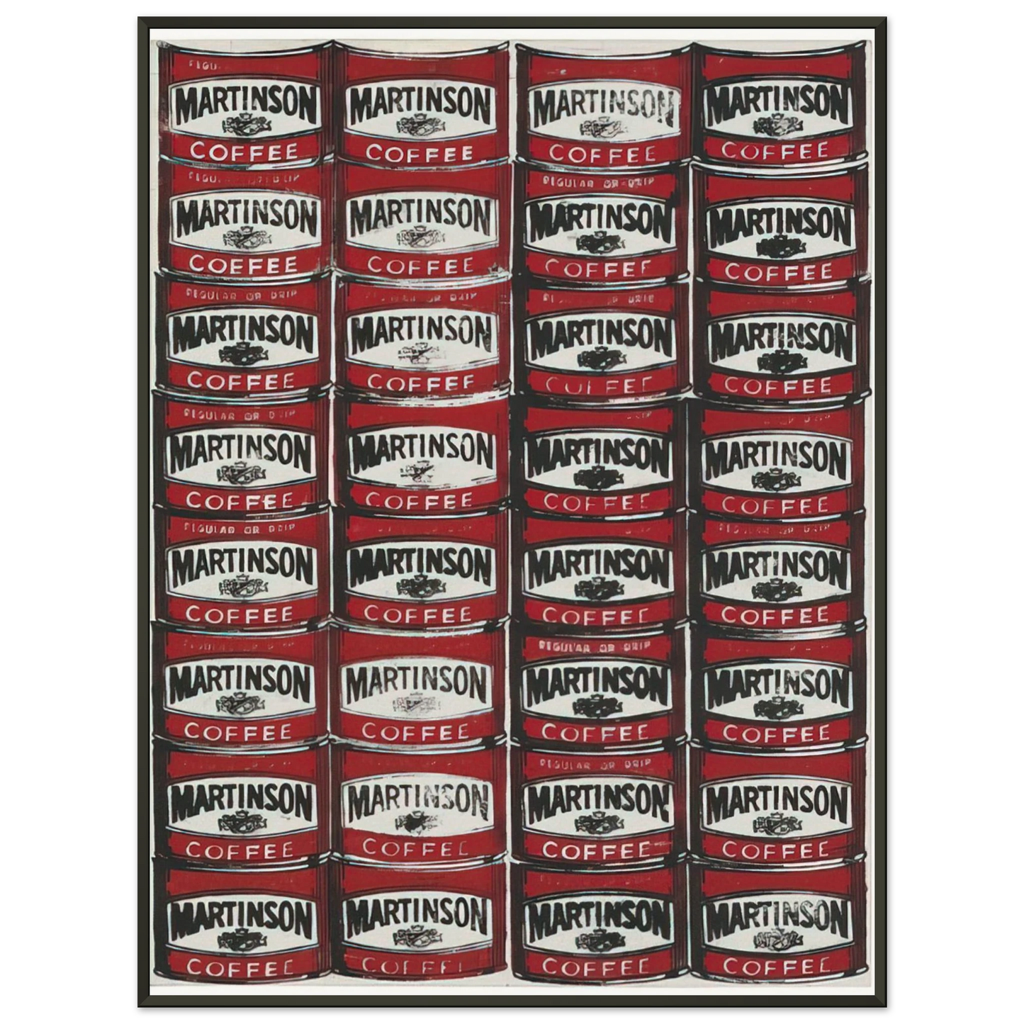 Andy Warhol Martinson Coffee Framed Art Print - Aluminum Frame - 60x80 cm / 24x32 inches
