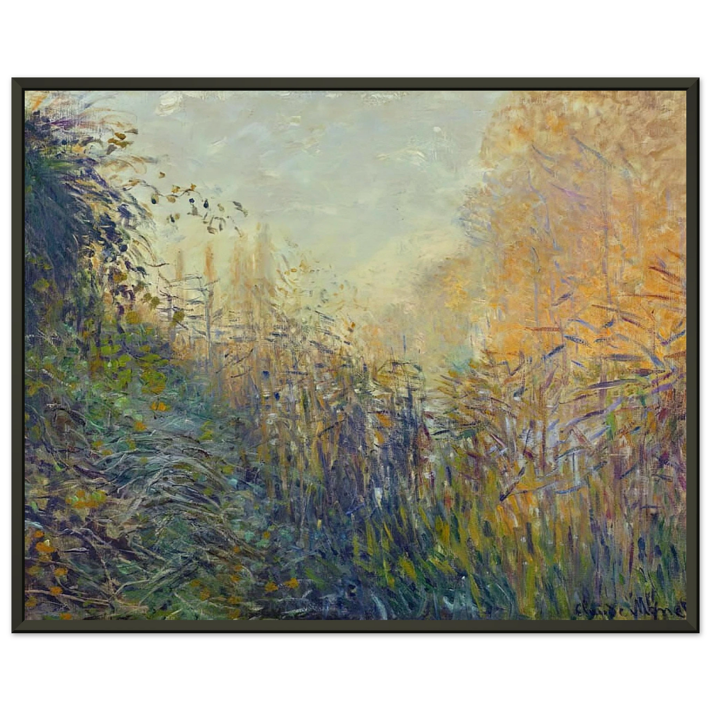 claude monet  Study Rushes at Argenteuil Framed Art Print  - Aluminum Frame - 70x100 cm / 28x40 inches